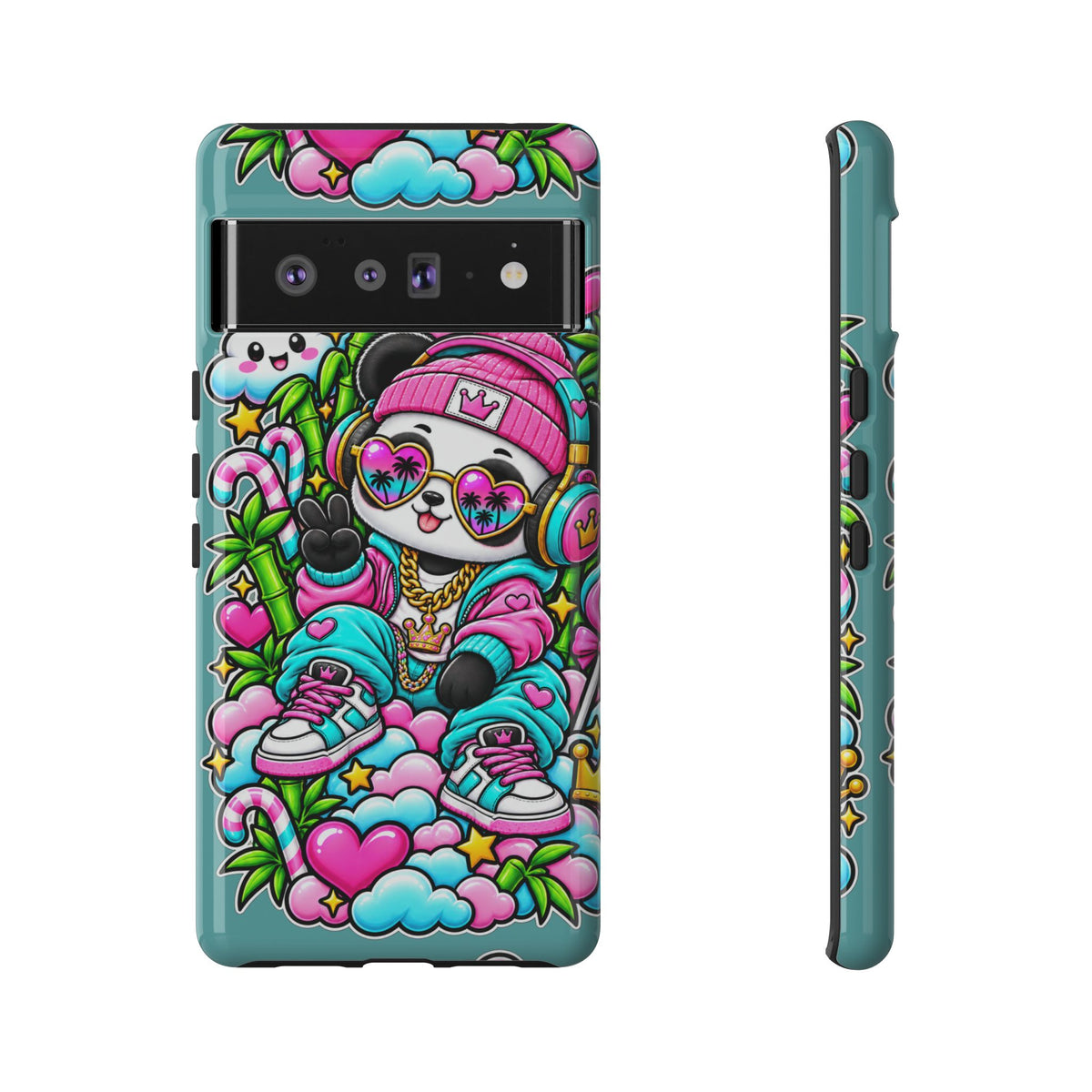 Cute Panda Phone Case Glam Panda Tropical Design