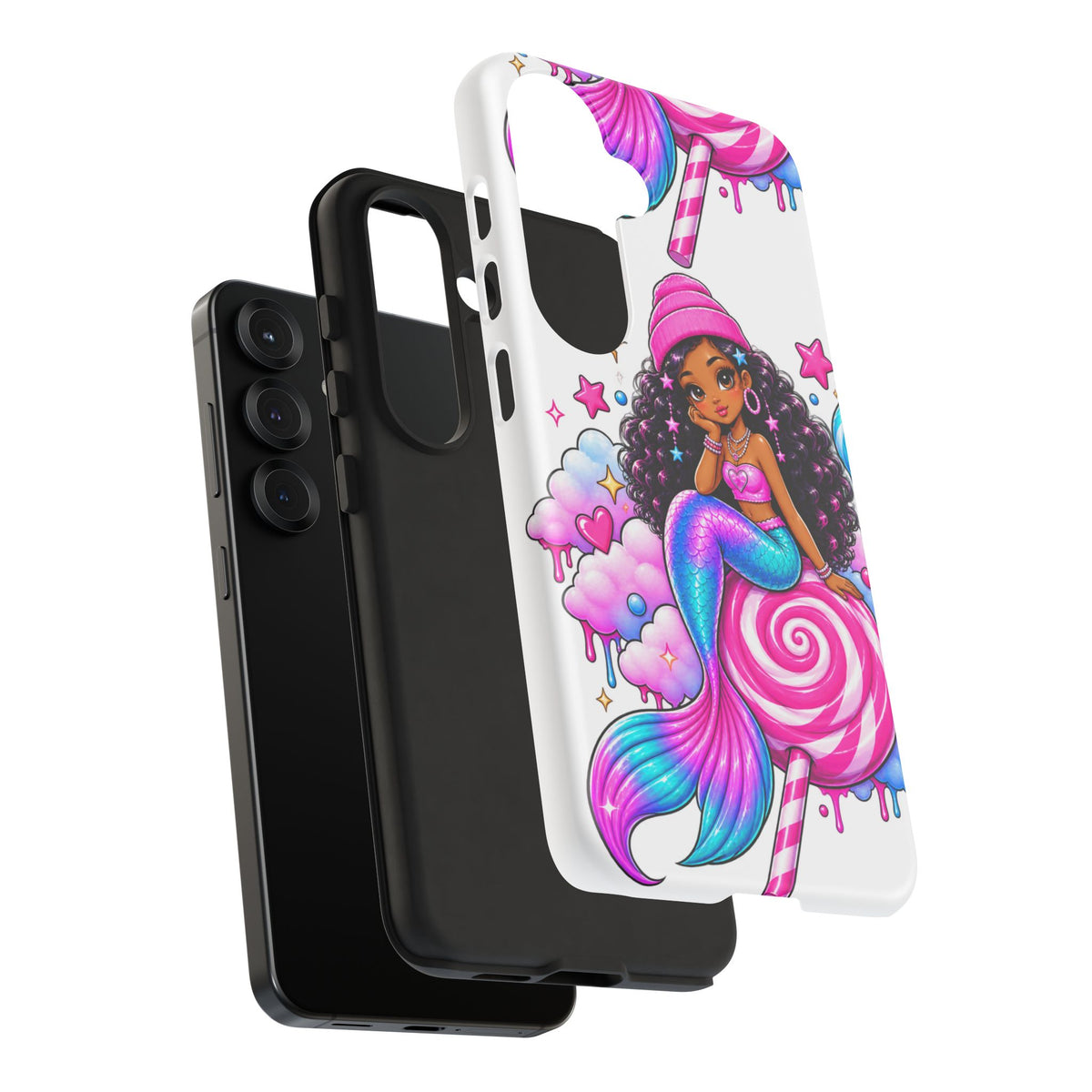 Cute Mermaid Candy Phone Case  Pink Lollipop Fantasy Tough Case