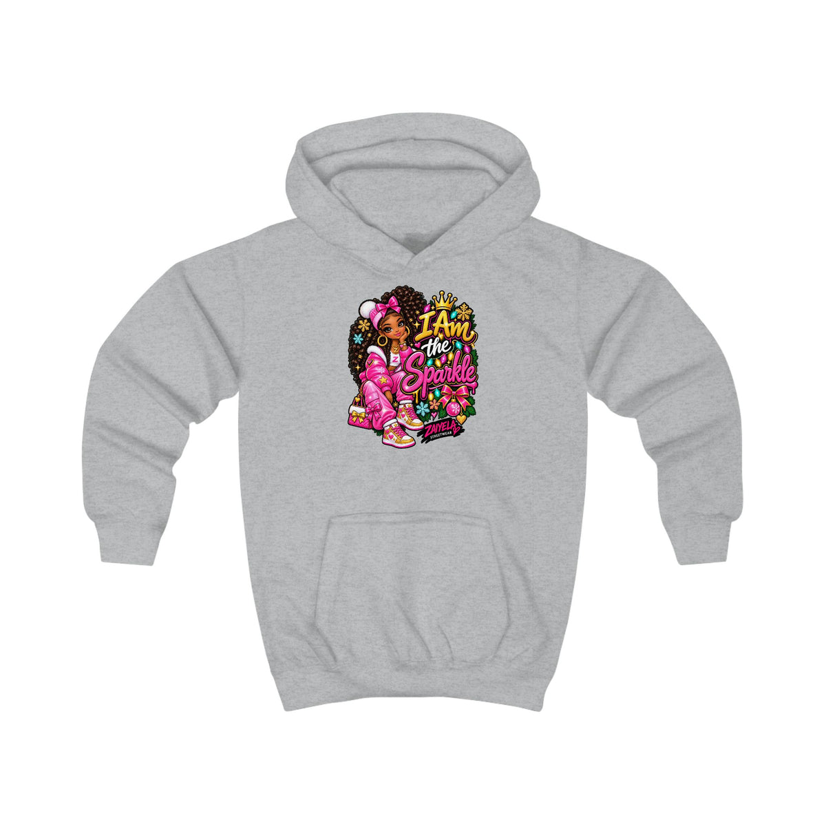 Kids Hoodie I Am the Sparkle Colorful Holiday Graphic Hoodie