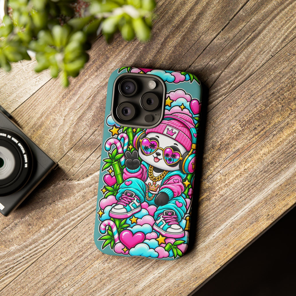 Cute Panda Phone Case Glam Panda Tropical Design