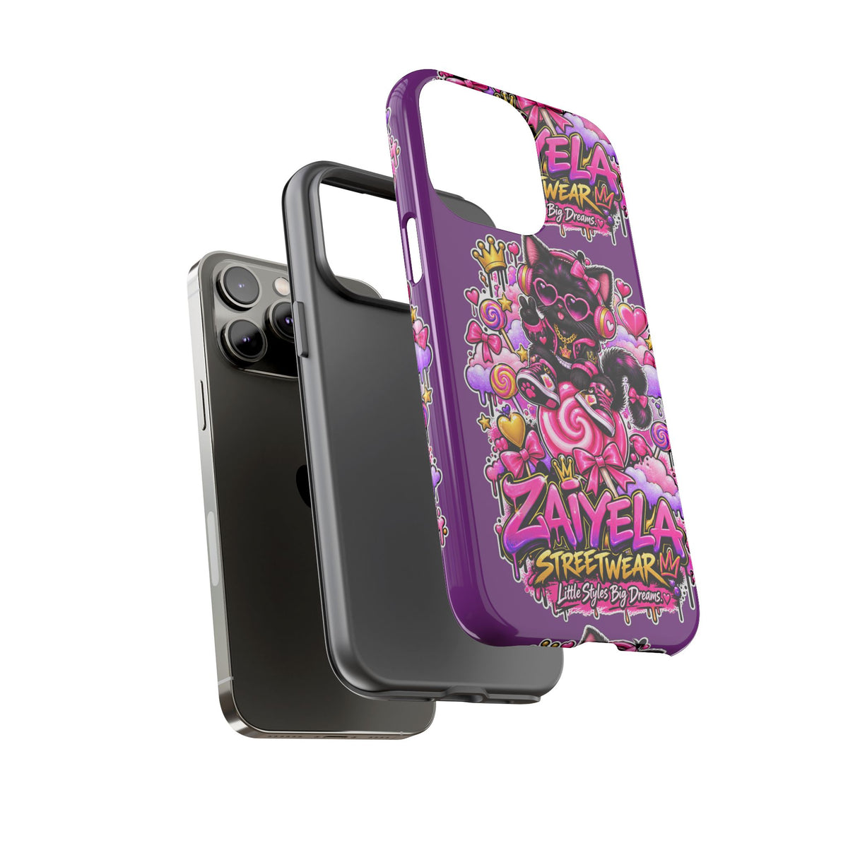 Cute Black Cat Candy Phone Case — Zaiyela Streetwear Magical Kitty