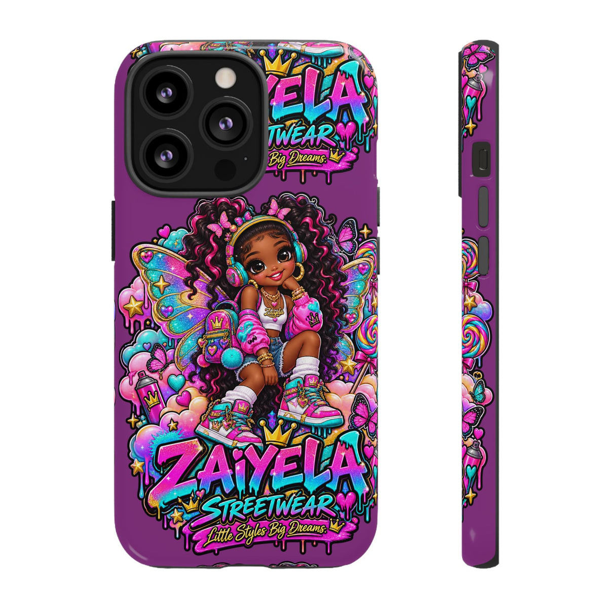 Cute Afro Rainbow Fairy Phone Case Fairy Streetwear Princess Protective Cover