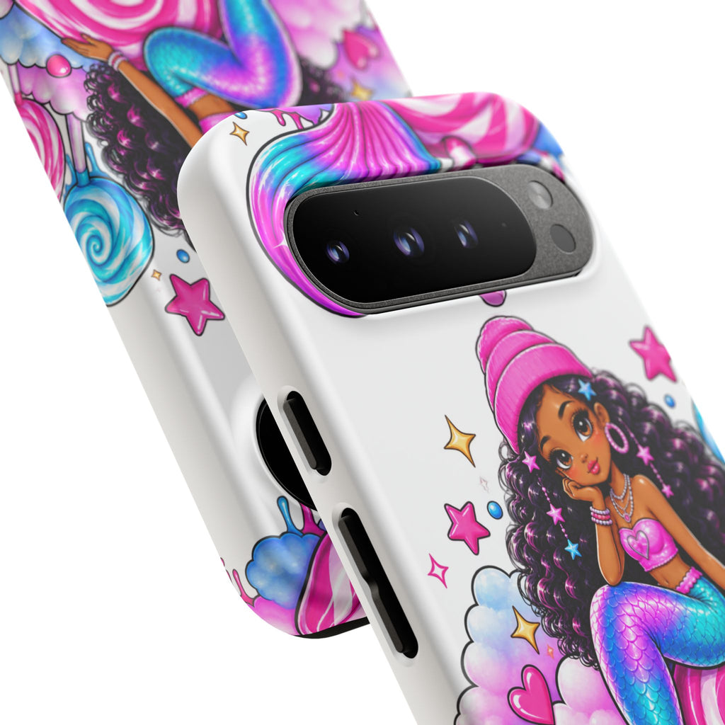 Cute Mermaid Candy Phone Case  Pink Lollipop Fantasy Tough Case
