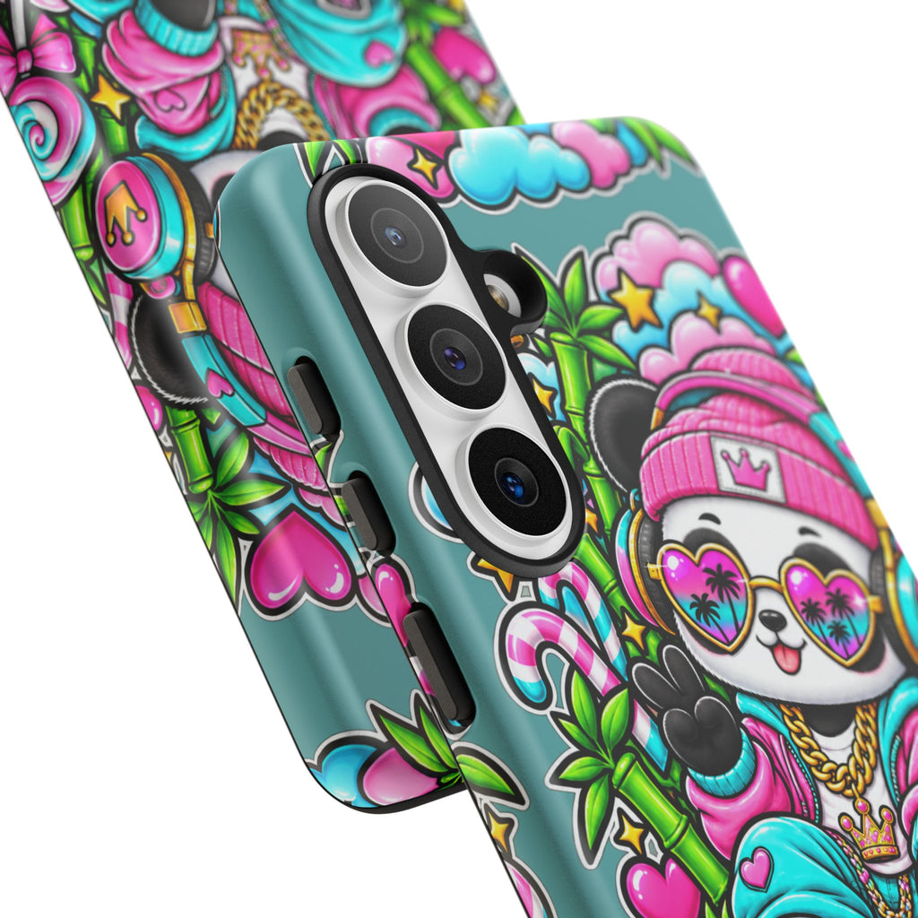 Cute Panda Phone Case Glam Panda Tropical Design