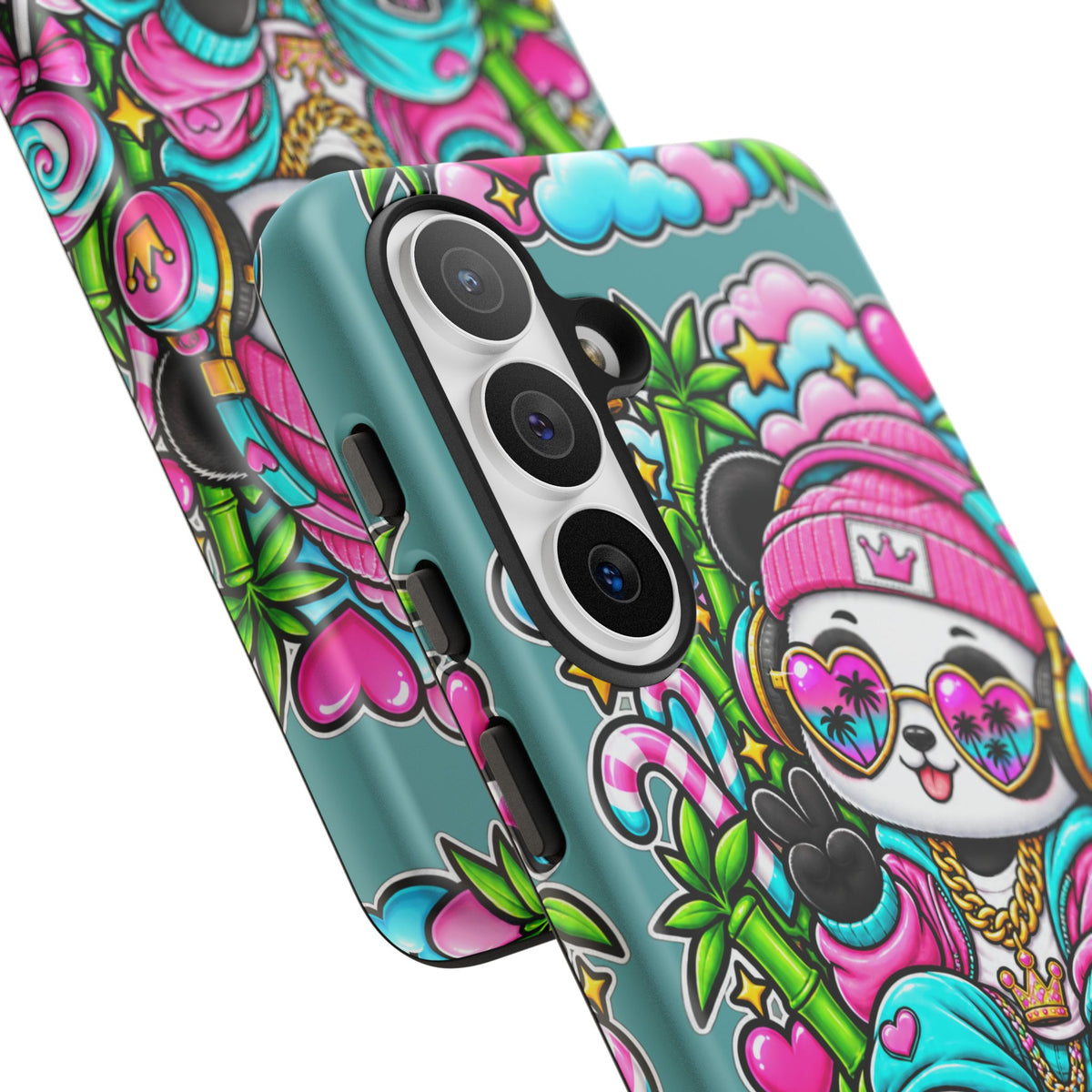 Cute Panda Phone Case Glam Panda Tropical Design