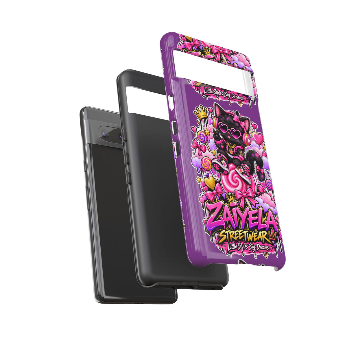Cute Black Cat Candy Phone Case — Zaiyela Streetwear Magical Kitty