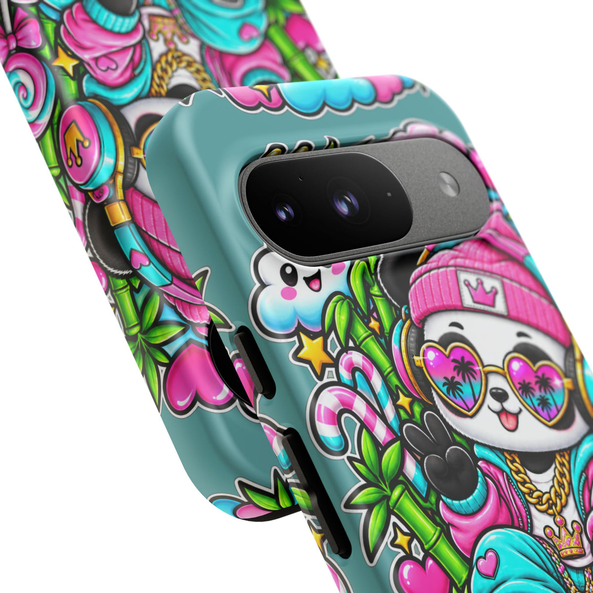 Cute Panda Phone Case Glam Panda Tropical Design