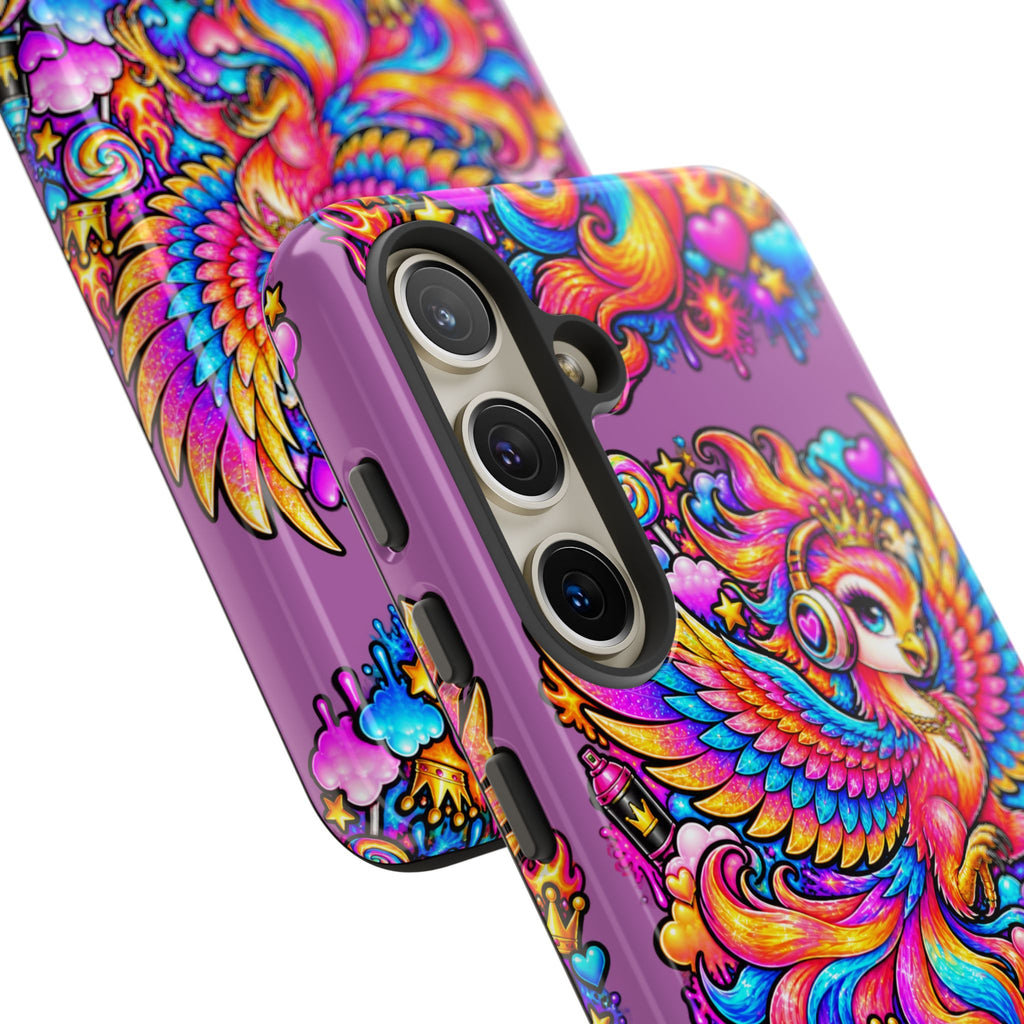 Phone Case — Vibrant Rainbow Phoenix with Headphones