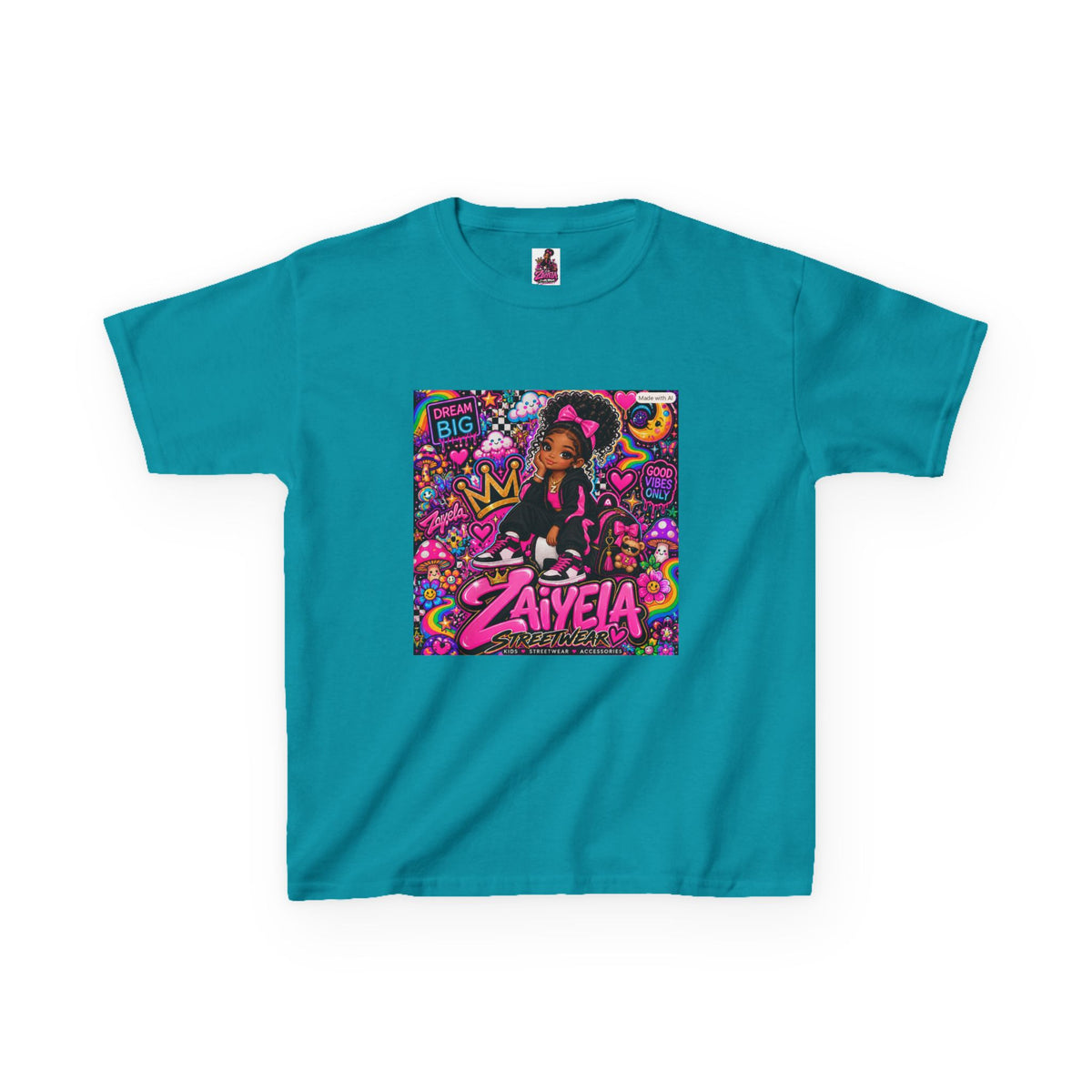 Kids Tee Pink Pop Art Zaiyela Graphic Shirt