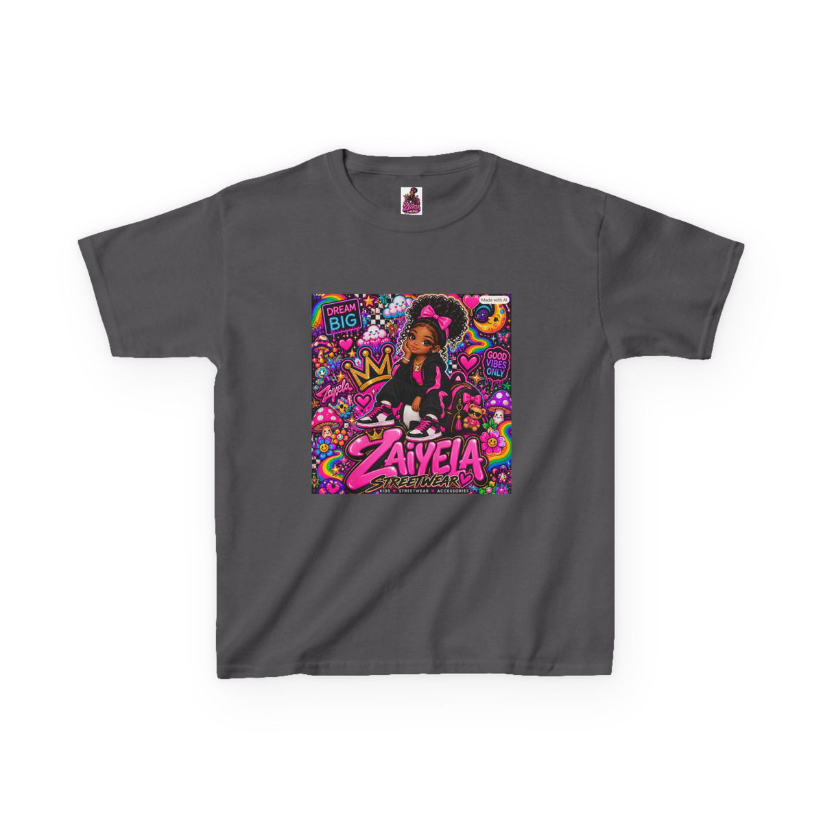 Kids Tee Pink Pop Art Zaiyela Graphic Shirt