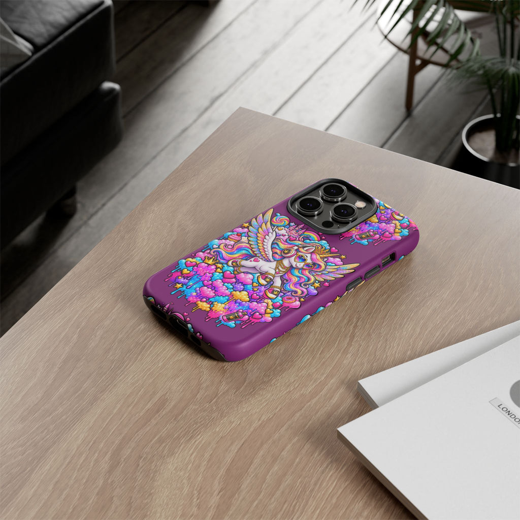 Unicorn Cute Tough Case — Colorful Rainbow Pegasus Phone Case