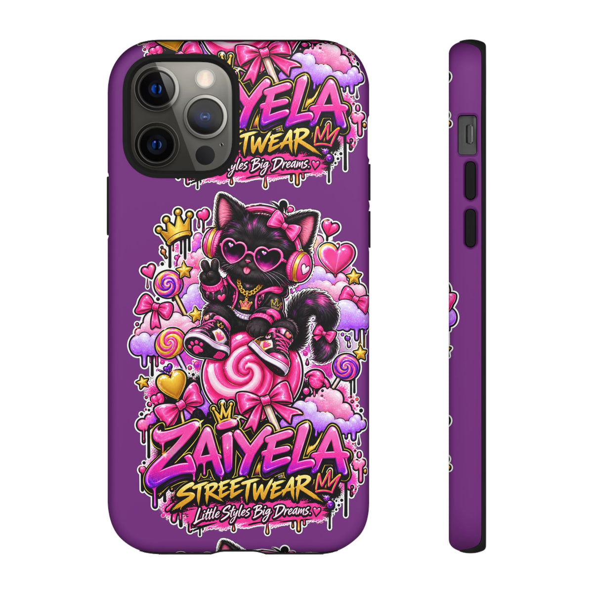 Cute Black Cat Candy Phone Case — Zaiyela Streetwear Magical Kitty