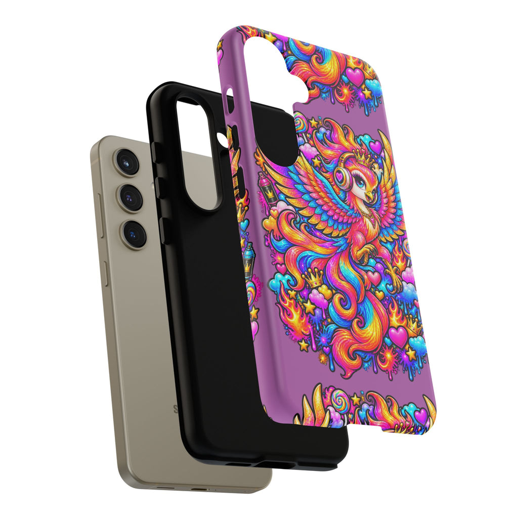 Phone Case — Vibrant Rainbow Phoenix with Headphones