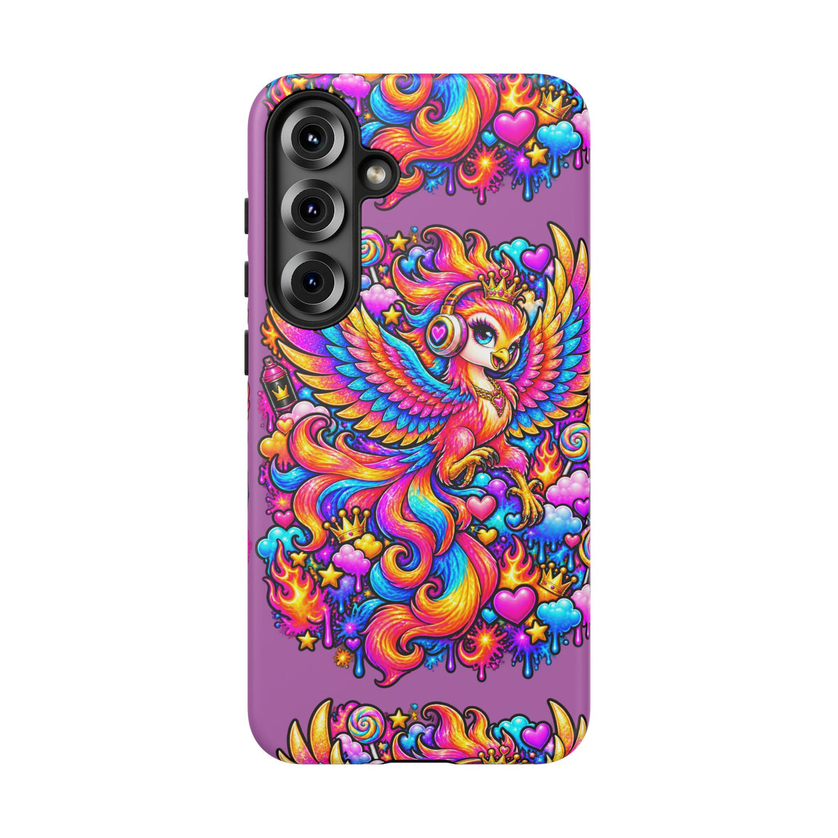 Phone Case — Vibrant Rainbow Phoenix with Headphones