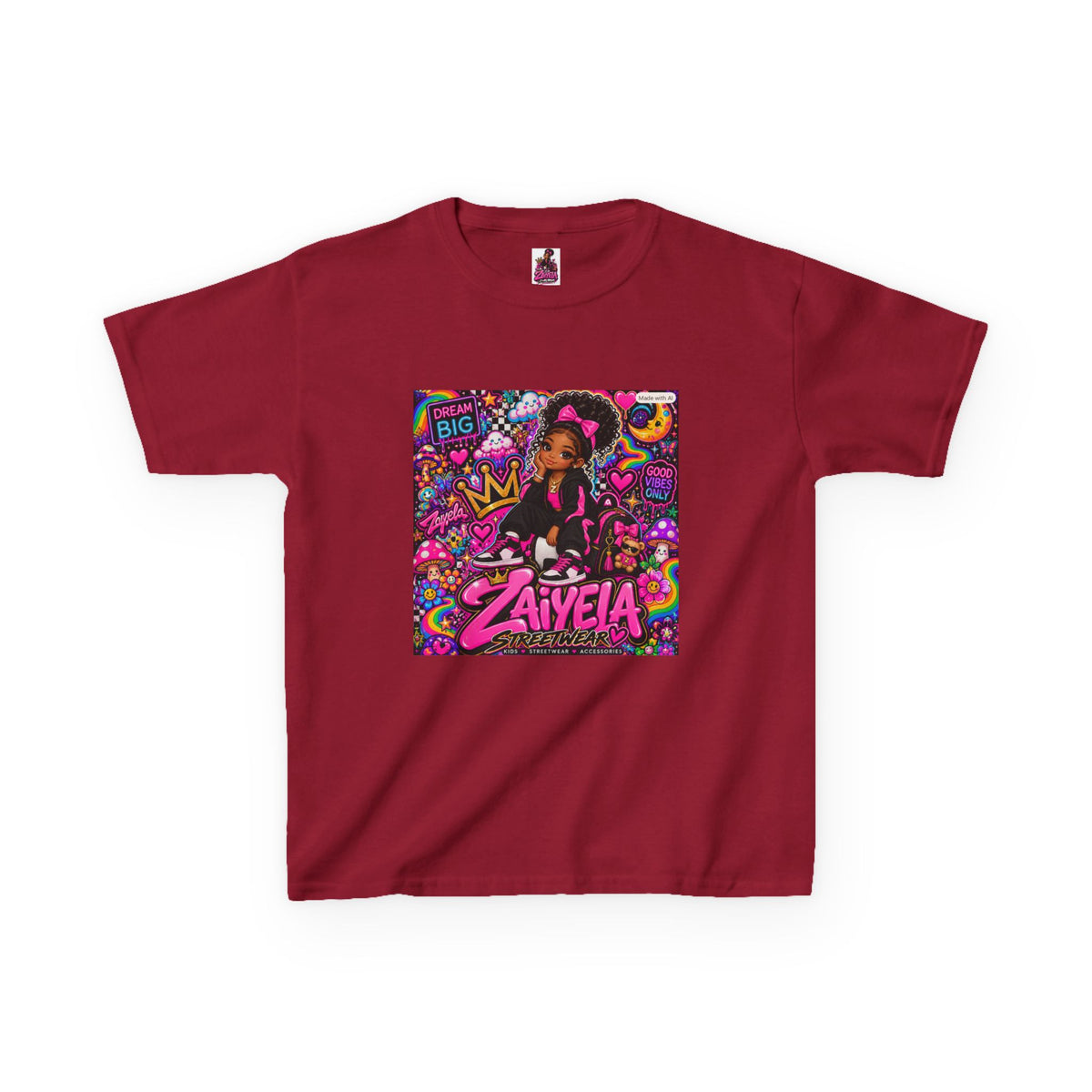 Kids Tee Pink Pop Art Zaiyela Graphic Shirt