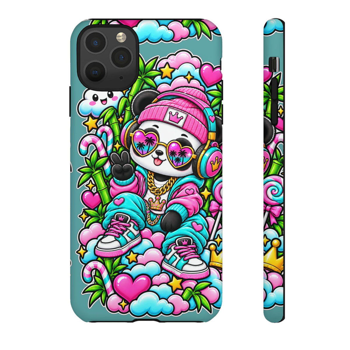 Cute Panda Phone Case Glam Panda Tropical Design