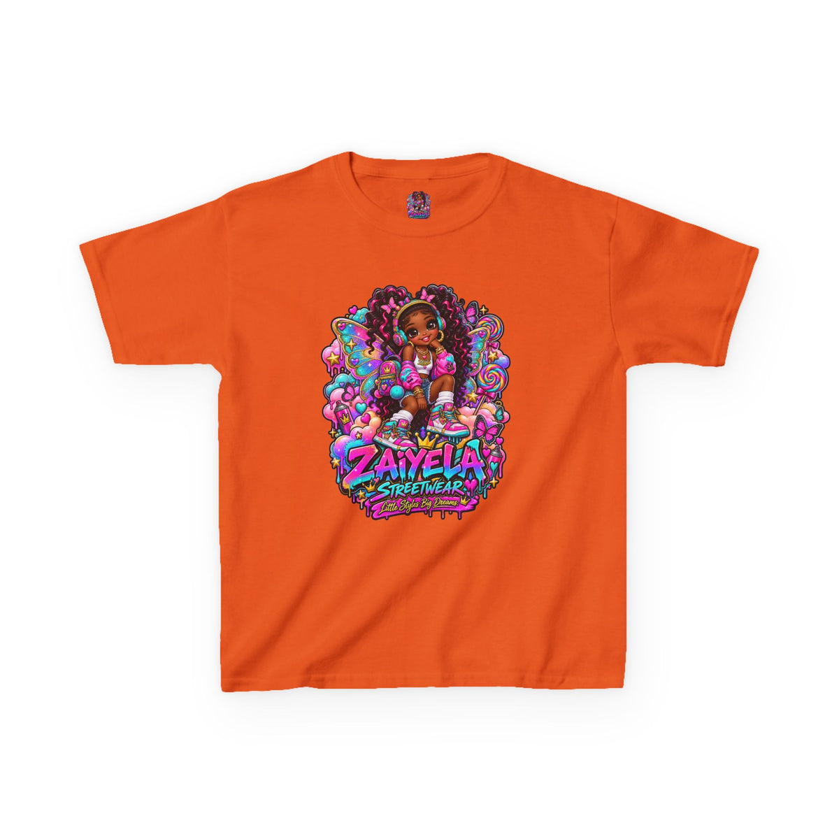 Kids T‑Shirt — Colorful Fairy Streetwear Princess Cartoon Girl Graphic Shirt for Kids