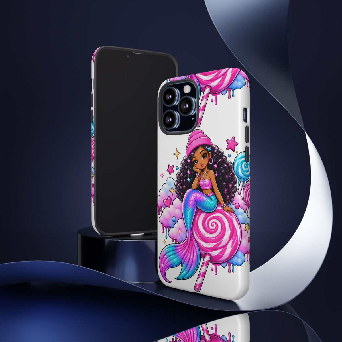 Cute Mermaid Candy Phone Case  Pink Lollipop Fantasy Tough Case