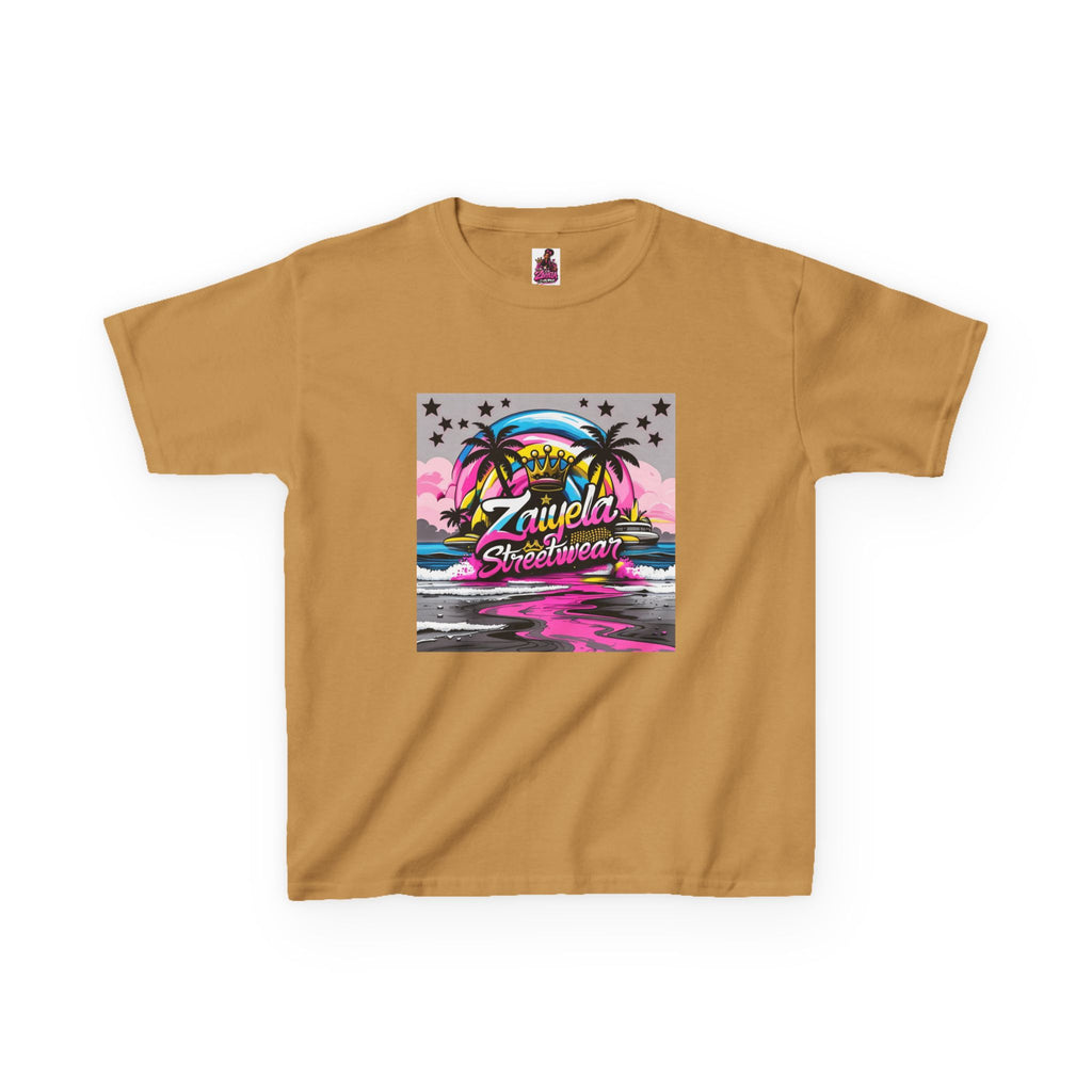 Kids Tee  Retro Neon  Sweetwater Tropical Sunset Graphic