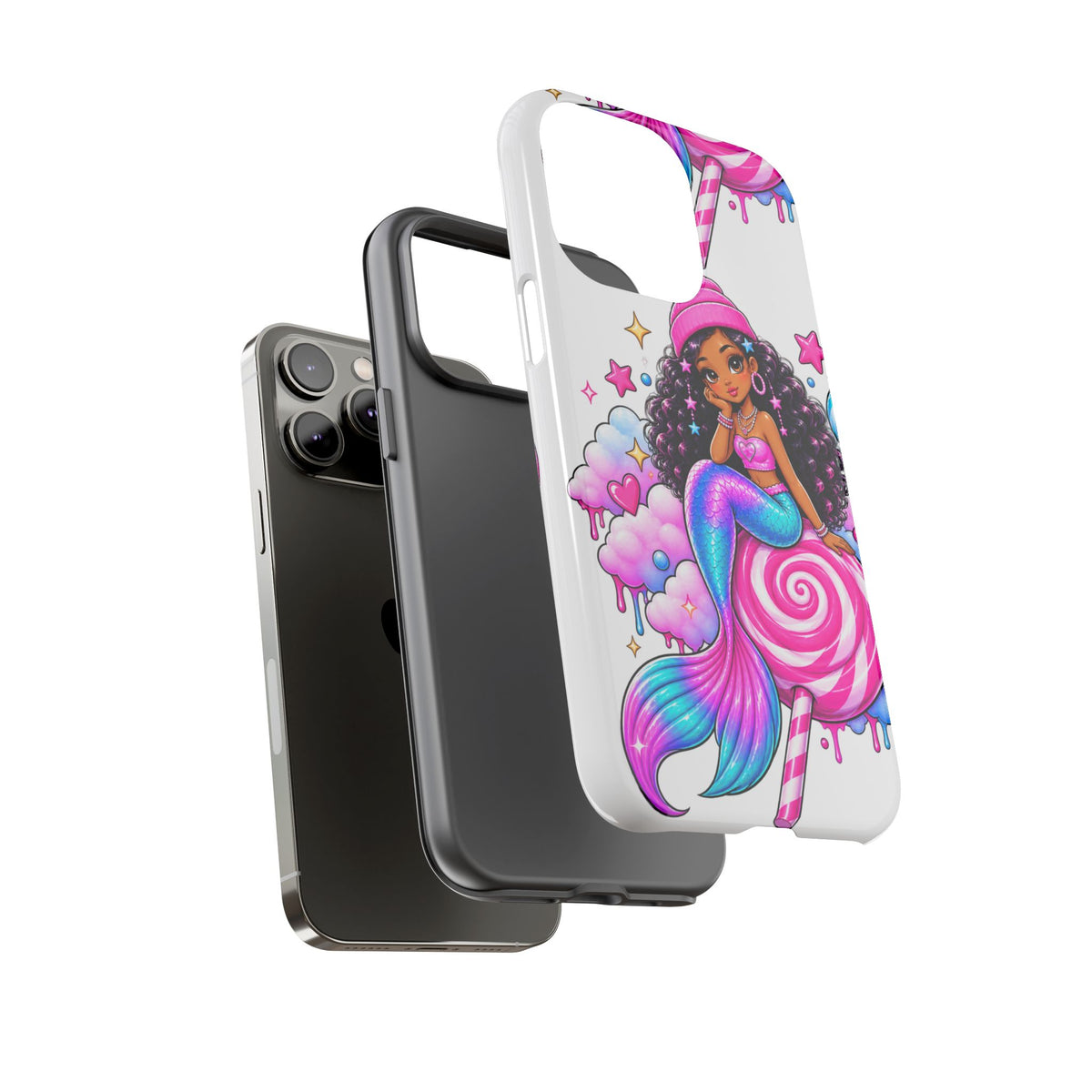 Cute Mermaid Candy Phone Case  Pink Lollipop Fantasy Tough Case