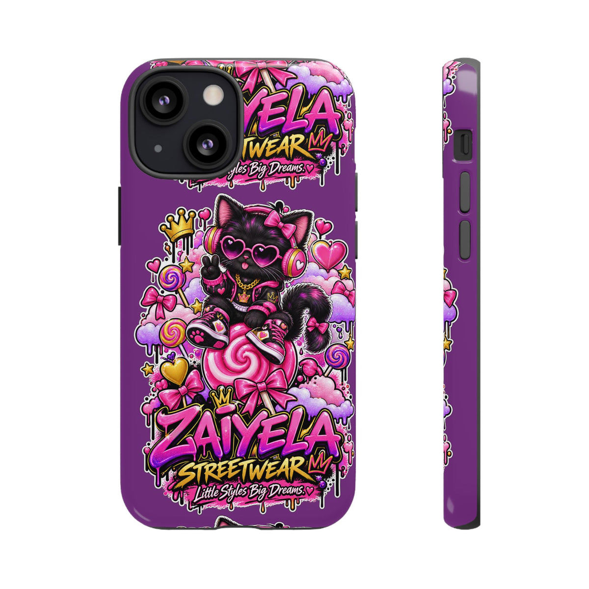 Cute Black Cat Candy Phone Case — Zaiyela Streetwear Magical Kitty