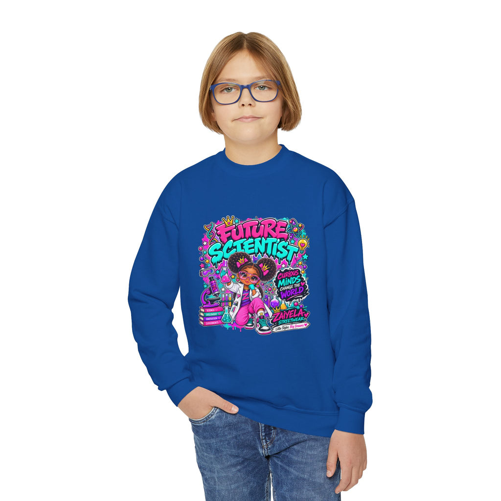 Future Scientist Youth Sweatshirt — Bright STEM Crewneck for Kids