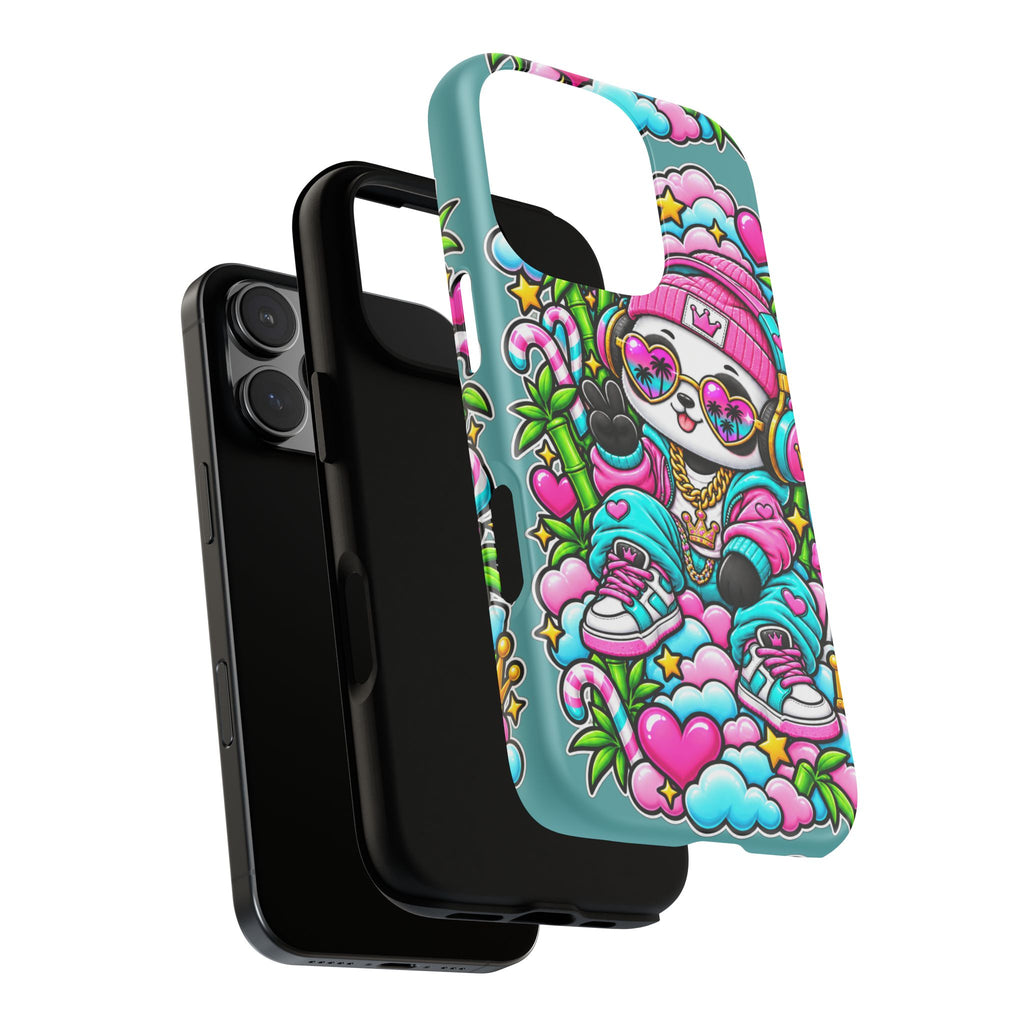 Cute Panda Phone Case Glam Panda Tropical Design