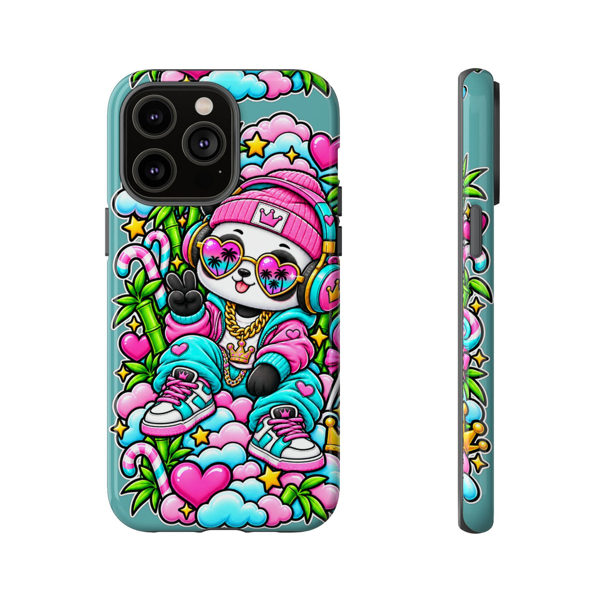 Cute Panda Phone Case Glam Panda Tropical Design