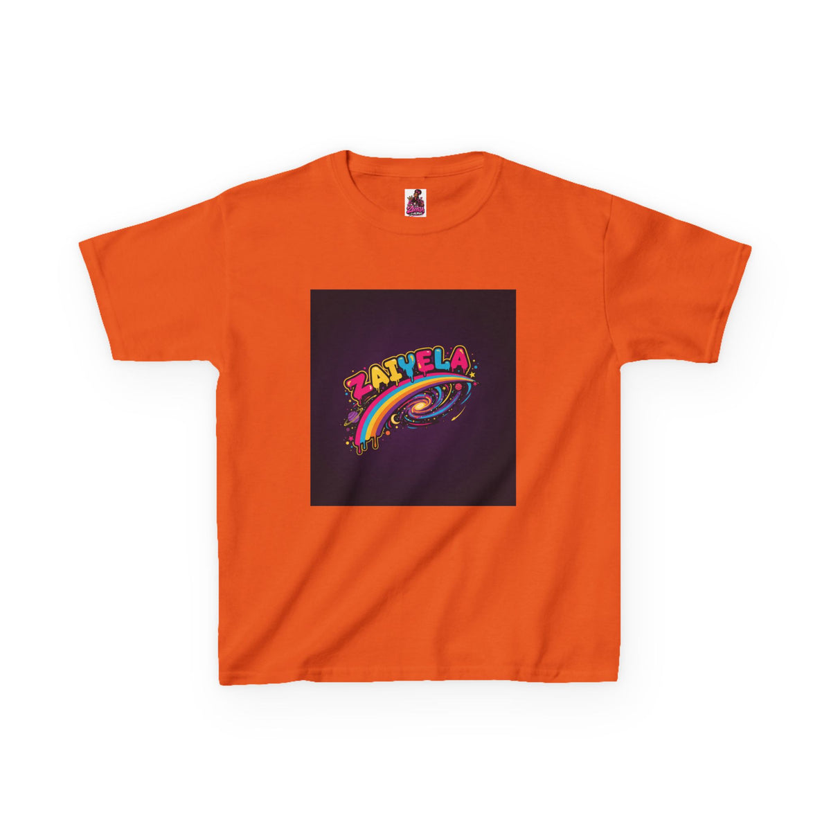 Kids T‑Shirt Colorful Rainbow Galaxy Name Zaiyela Graphic
