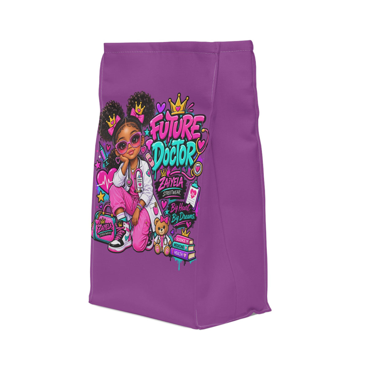 Big Heart Big Dream Kids Lunch Bag — Colorful Zaylela Streetwear Insulated Tote