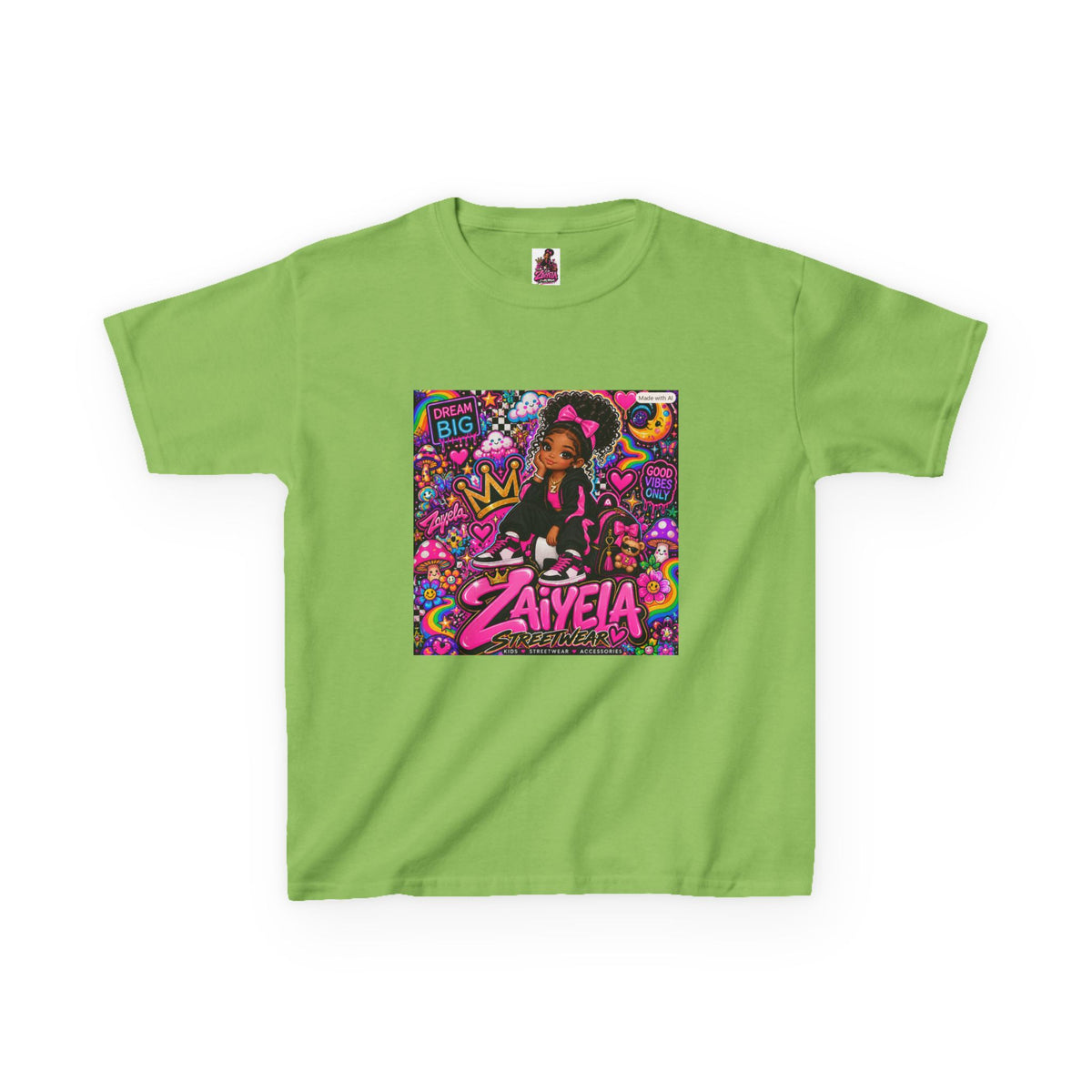 Kids Tee Pink Pop Art Zaiyela Graphic Shirt