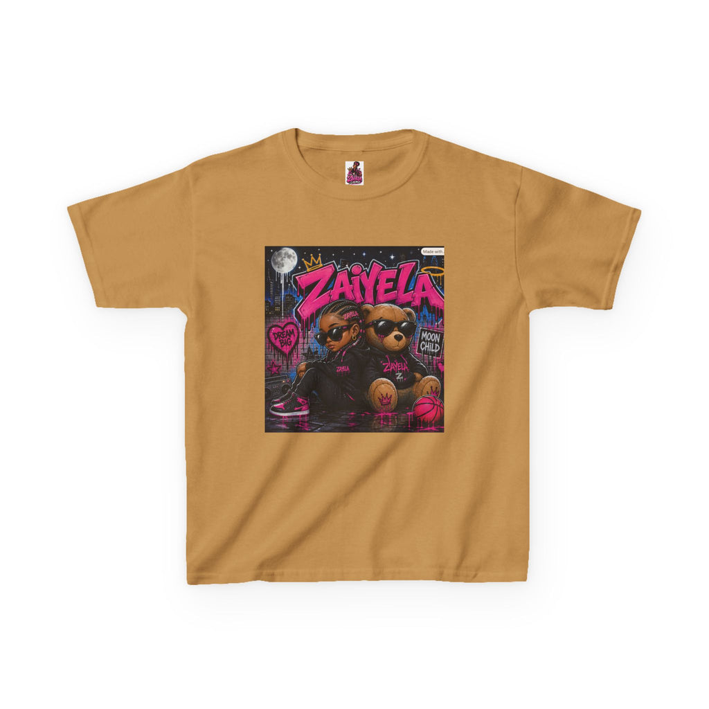 Kids Tee — "Zayiela" Cute Bear Cartoon Graphic Shirt