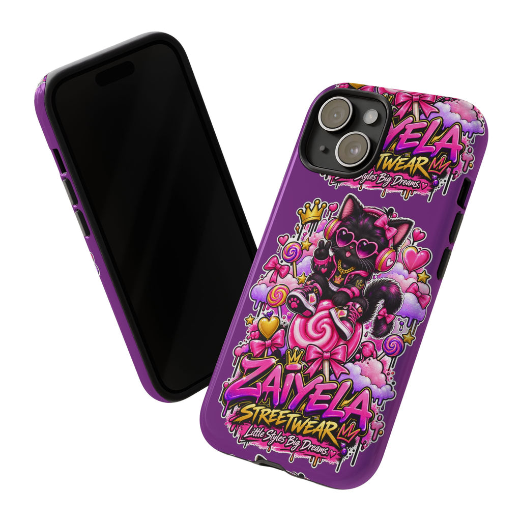 Cute Black Cat Candy Phone Case — Zaiyela Streetwear Magical Kitty