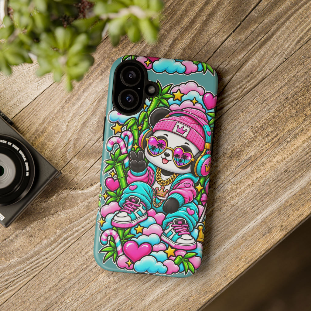 Cute Panda Phone Case Glam Panda Tropical Design