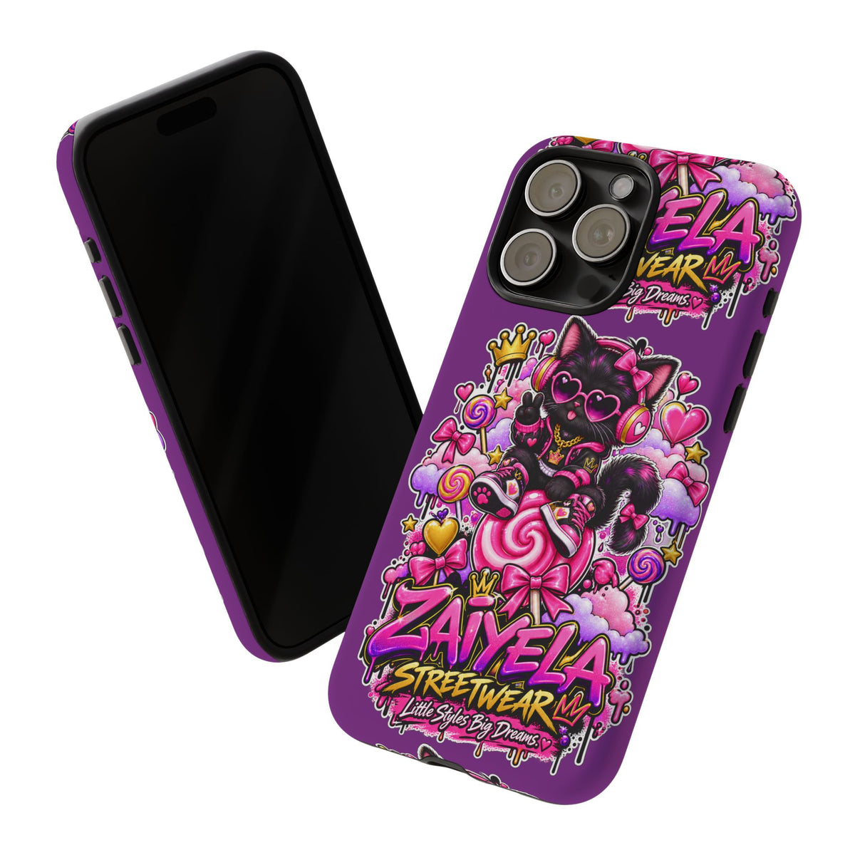 Cute Black Cat Candy Phone Case — Zaiyela Streetwear Magical Kitty
