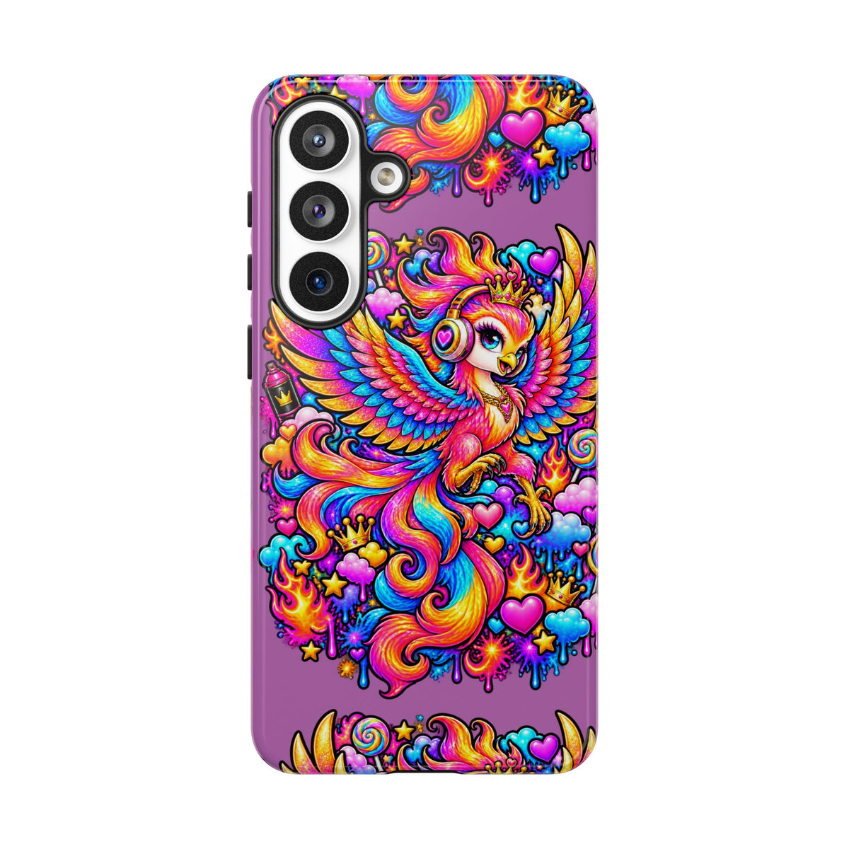Phone Case — Vibrant Rainbow Phoenix with Headphones