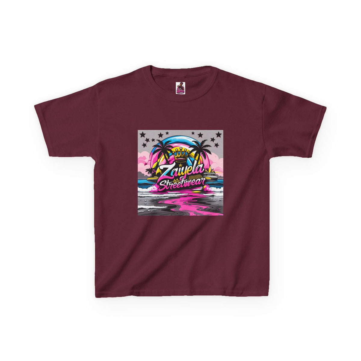 Kids Tee  Retro Neon  Sweetwater Tropical Sunset Graphic