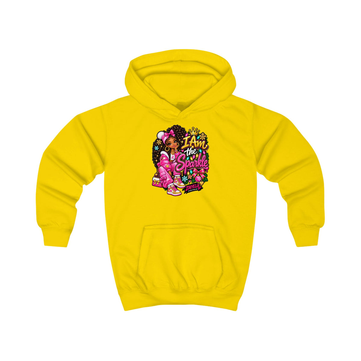 Kids Hoodie I Am the Sparkle Colorful Holiday Graphic Hoodie