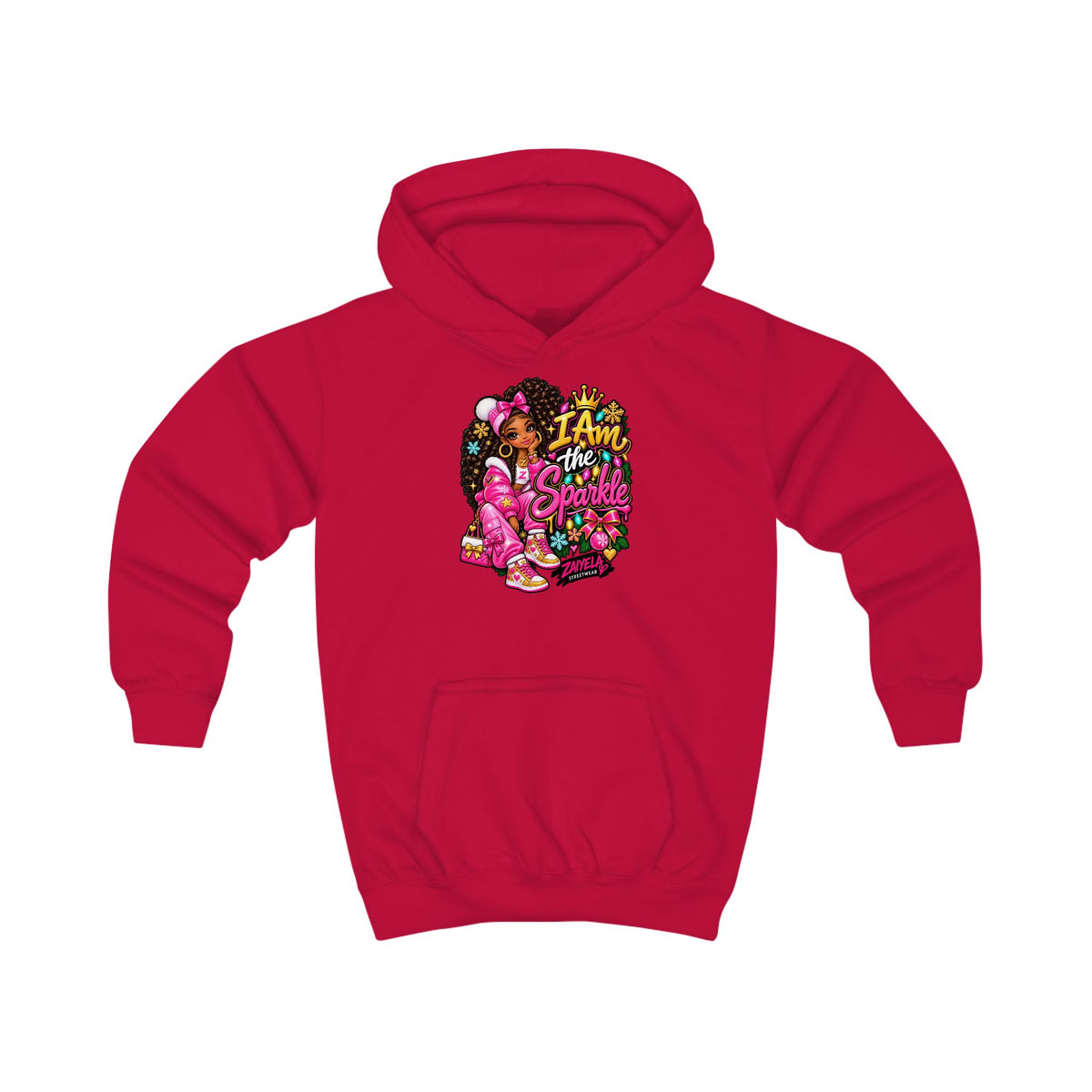 Kids Hoodie I Am the Sparkle Colorful Holiday Graphic Hoodie