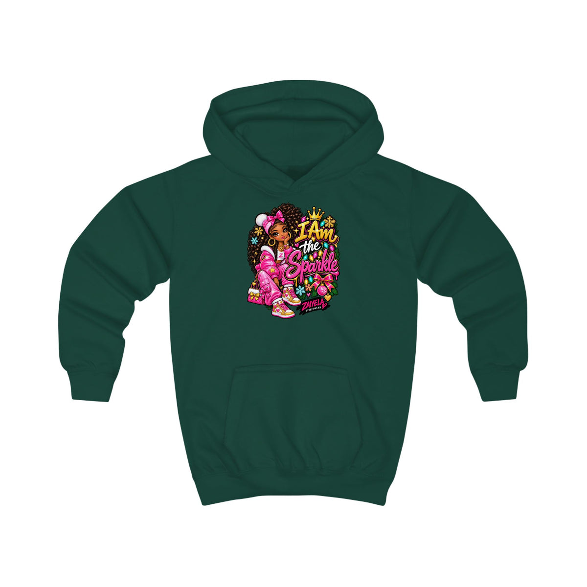 Kids Hoodie I Am the Sparkle Colorful Holiday Graphic Hoodie