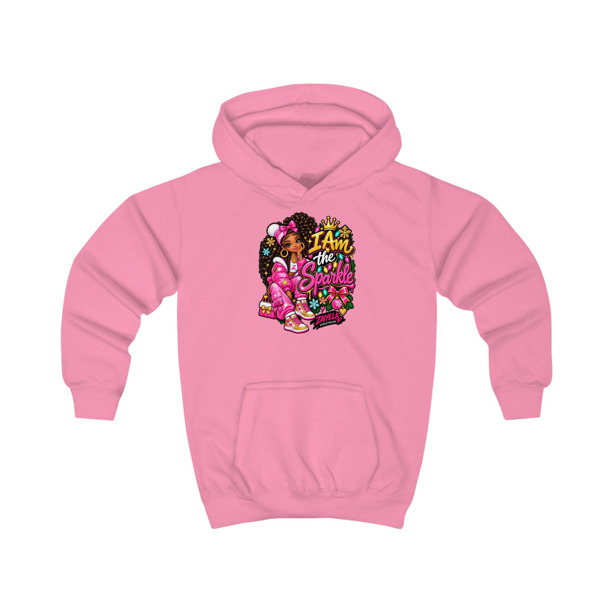 Kids Hoodie I Am the Sparkle Colorful Holiday Graphic Hoodie