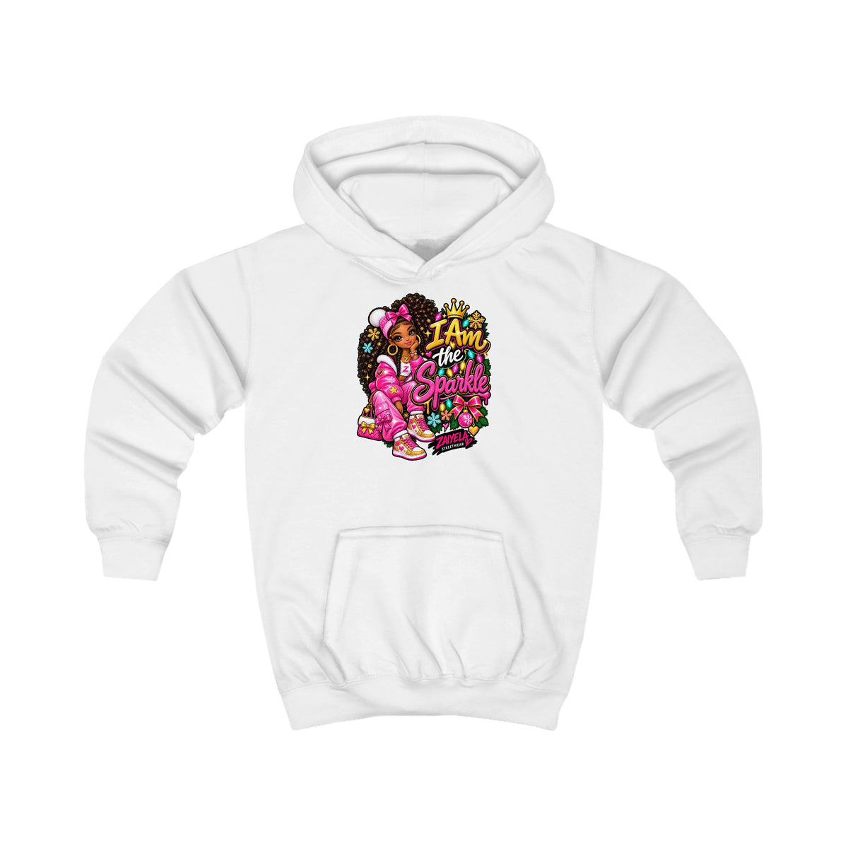 Kids Hoodie I Am the Sparkle Colorful Holiday Graphic Hoodie