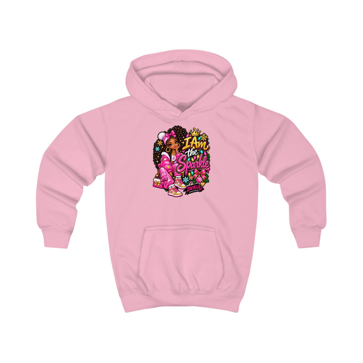 Kids Hoodie I Am the Sparkle Colorful Holiday Graphic Hoodie