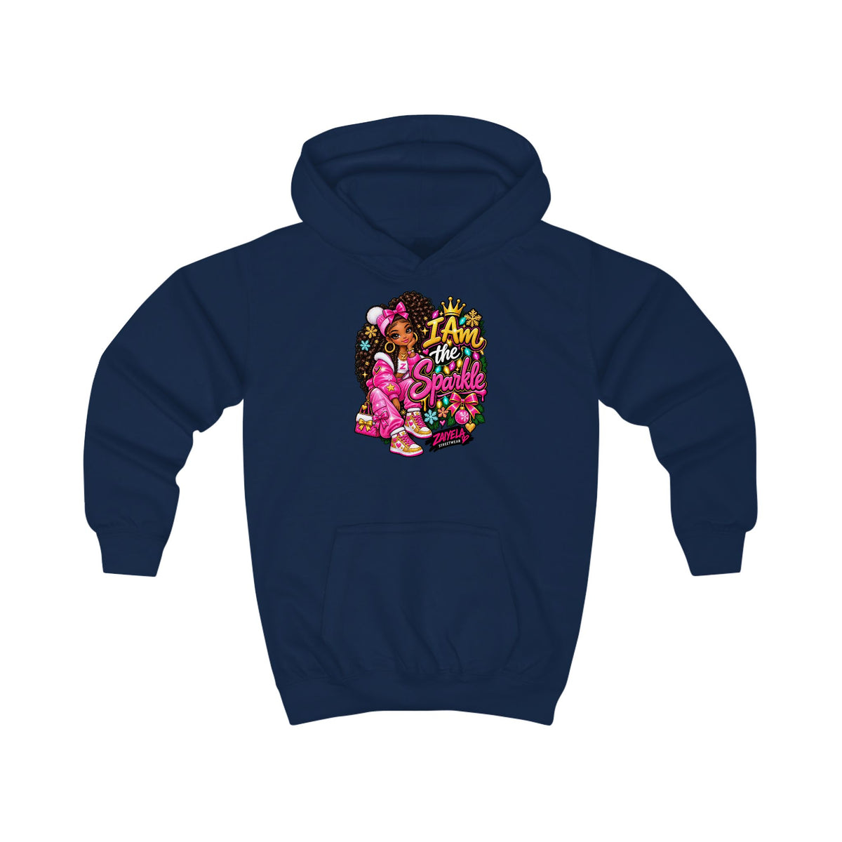 Kids Hoodie I Am the Sparkle Colorful Holiday Graphic Hoodie