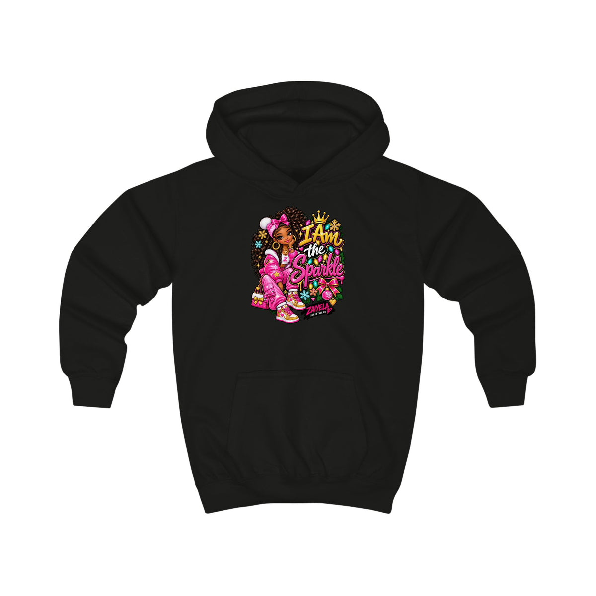 Kids Hoodie I Am the Sparkle Colorful Holiday Graphic Hoodie