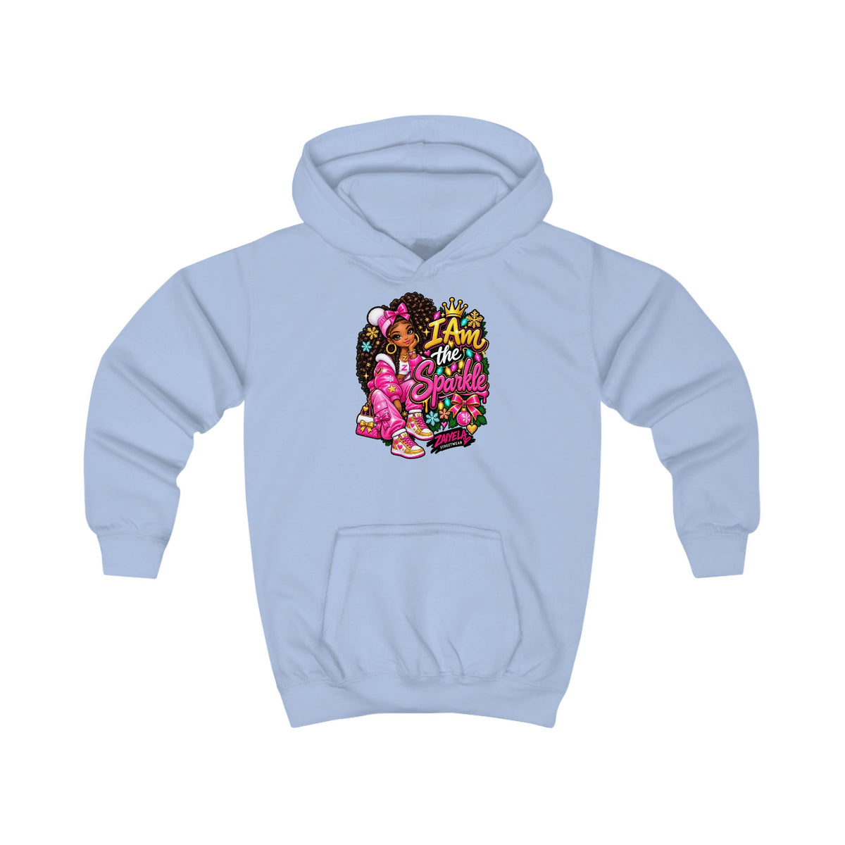 Kids Hoodie I Am the Sparkle Colorful Holiday Graphic Hoodie