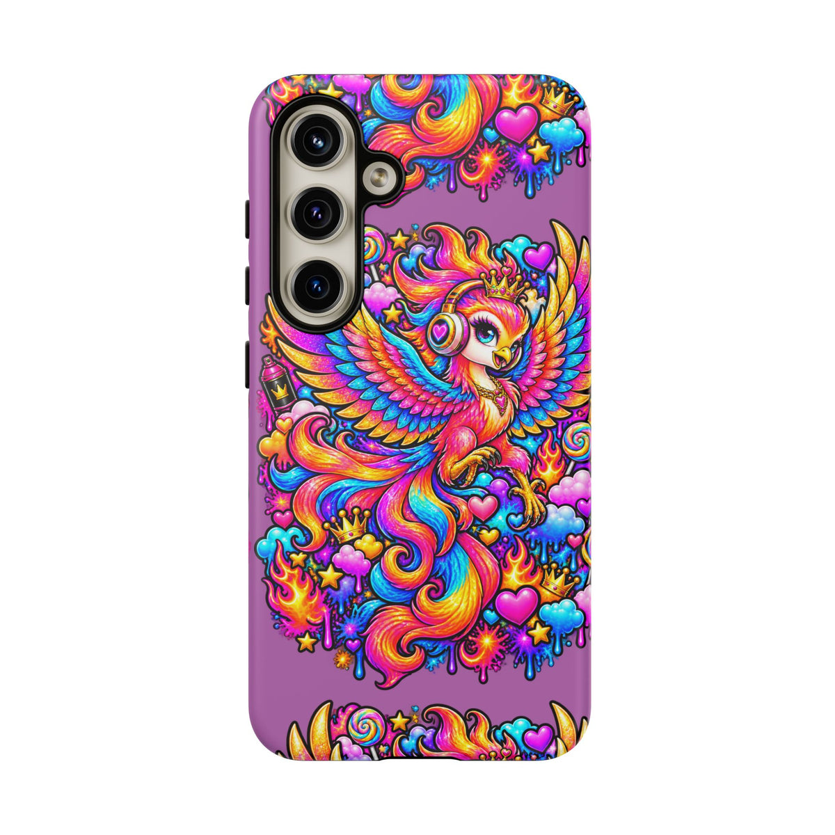 Phone Case — Vibrant Rainbow Phoenix with Headphones