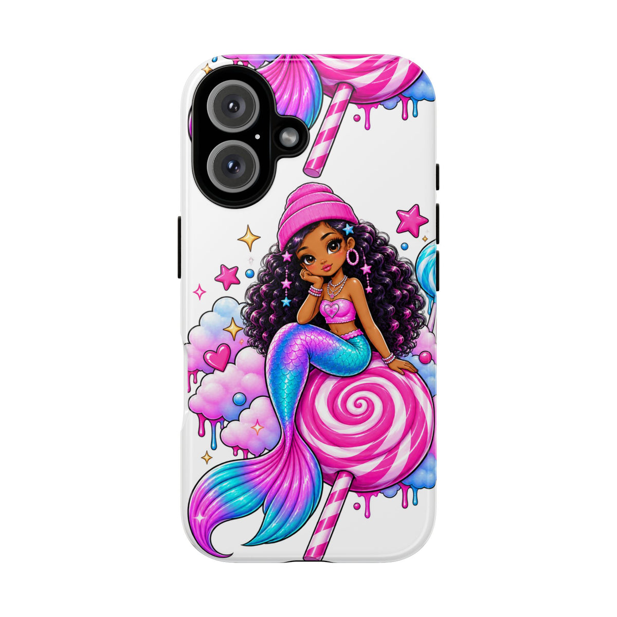 Cute Mermaid Candy Phone Case  Pink Lollipop Fantasy Tough Case