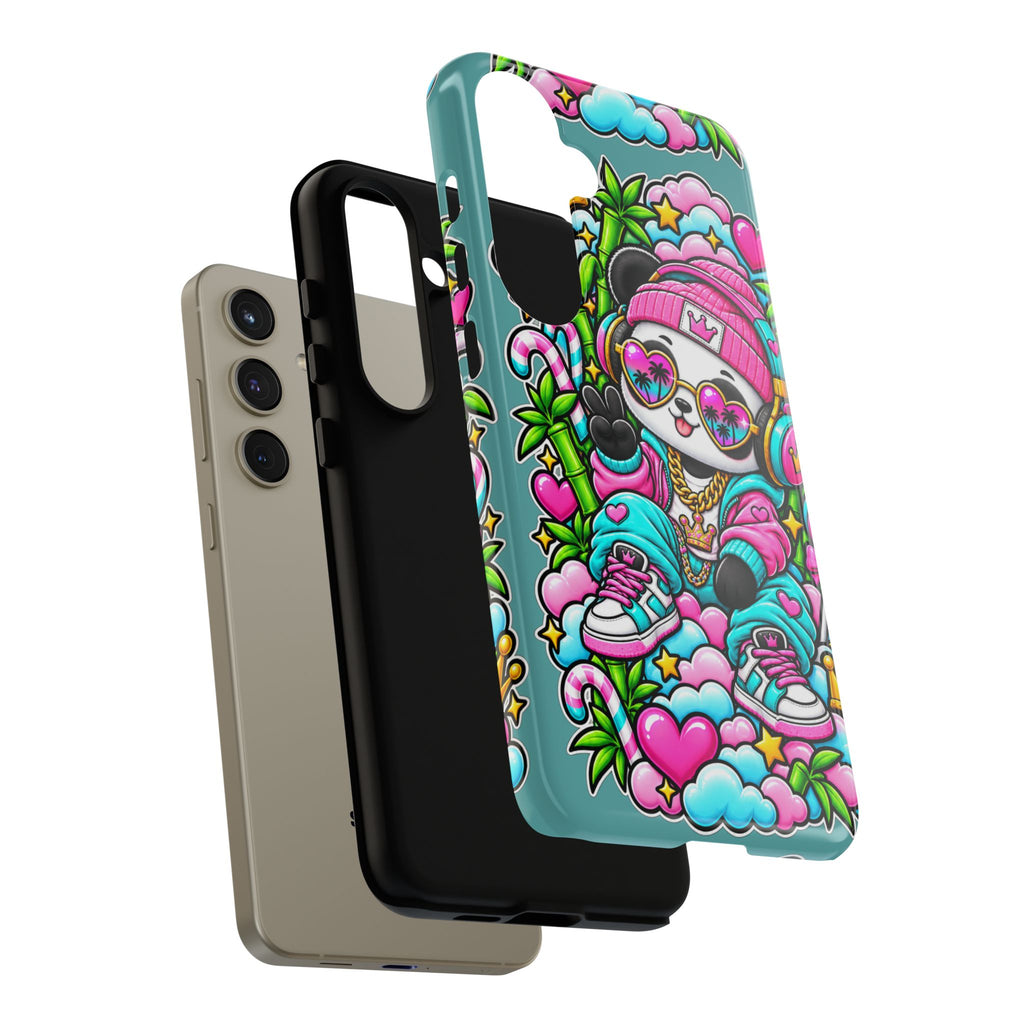 Cute Panda Phone Case Glam Panda Tropical Design