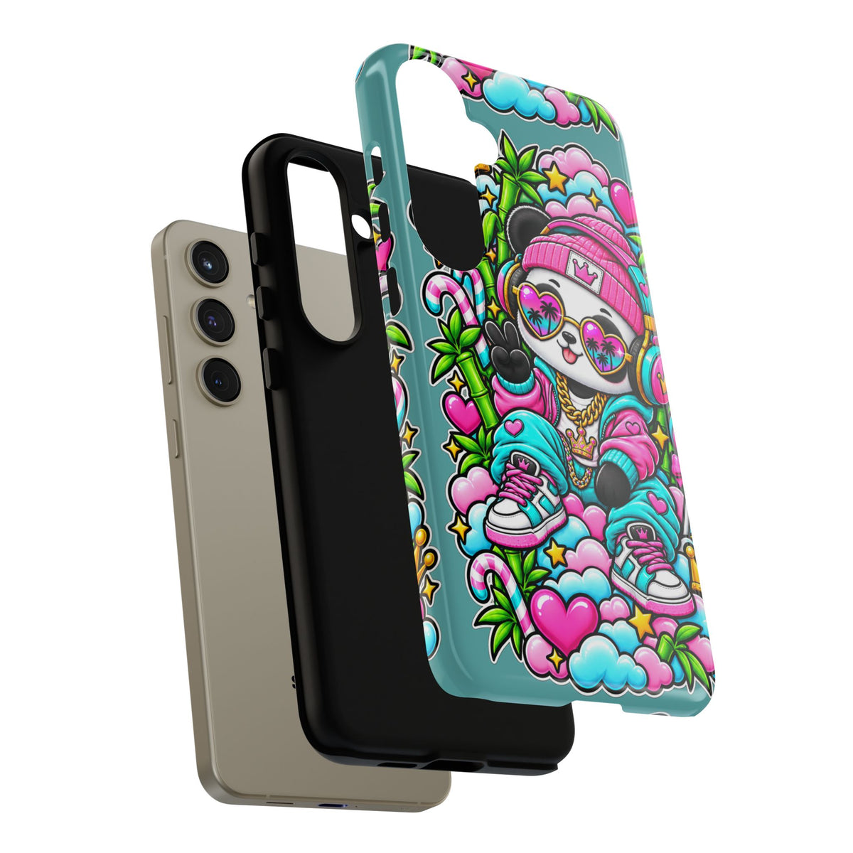 Cute Panda Phone Case Glam Panda Tropical Design